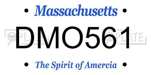 DMO561 Massachusetts License Plate