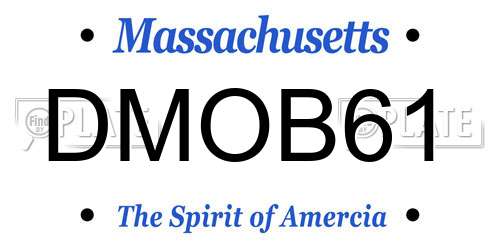 DMOB61 Massachusetts License Plate