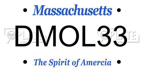 DMOL33 Massachusetts License Plate