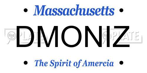 DMONIZ Massachusetts License Plate