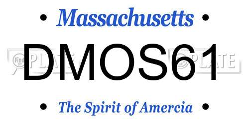 DMOS61 Massachusetts License Plate