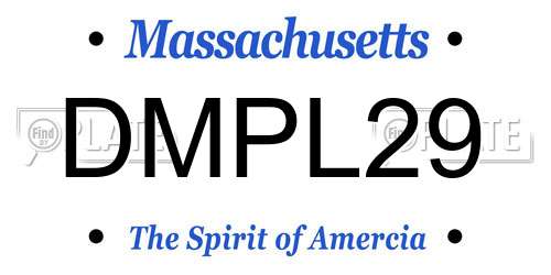 DMPL29 Massachusetts License Plate