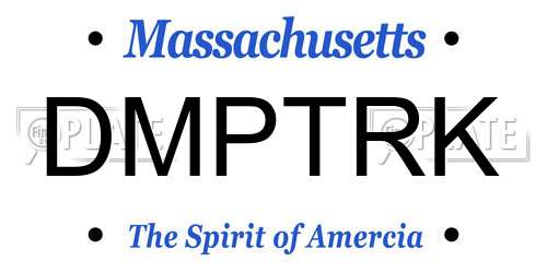 DMPTRK Massachusetts License Plate