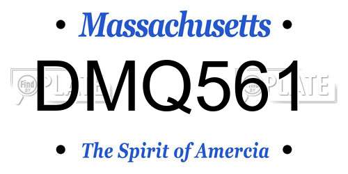 DMQ561 Massachusetts License Plate