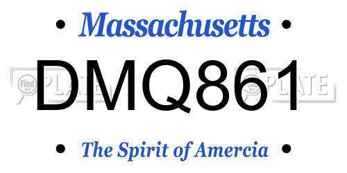 DMQ861 Massachusetts License Plate