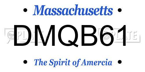 DMQB61 Massachusetts License Plate