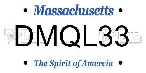 DMQL33 Massachusetts License Plate