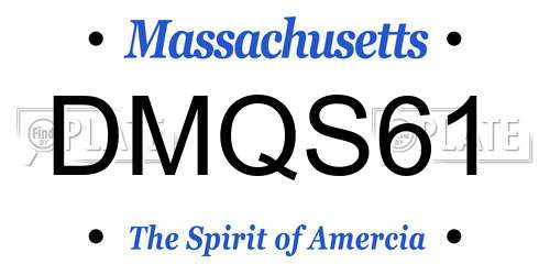 DMQS61 Massachusetts License Plate