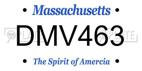 DMV463 Massachusetts License Plate