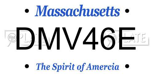 DMV46E Massachusetts License Plate