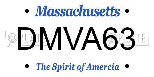 DMVA63 Massachusetts License Plate