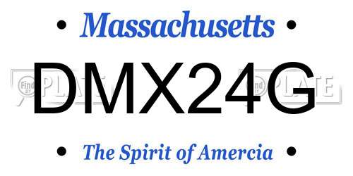 DMX24G Massachusetts License Plate