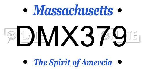 DMX379 Massachusetts License Plate