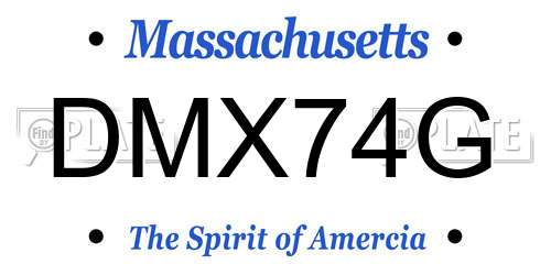 DMX74G Massachusetts License Plate