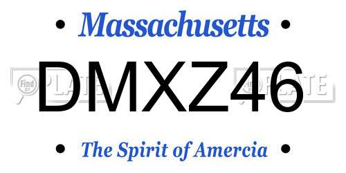 DMXZ46 Massachusetts License Plate