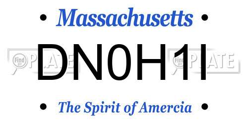 DN0H1I Massachusetts License Plate