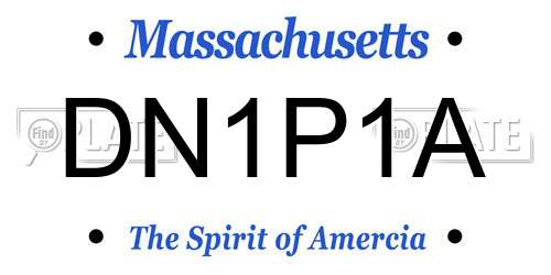 DN1P1A Massachusetts License Plate