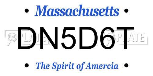 DN5D6T Massachusetts License Plate