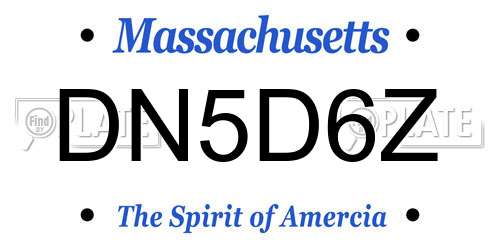 DN5D6Z Massachusetts License Plate