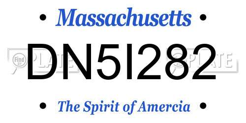 DN5I282 Massachusetts License Plate
