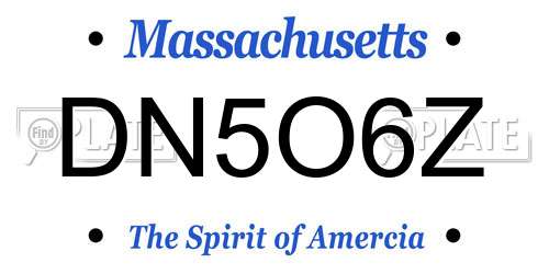 DN5O6Z Massachusetts License Plate