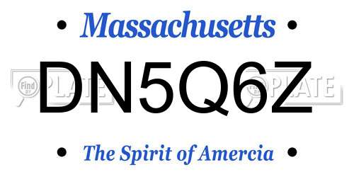 DN5Q6Z Massachusetts License Plate