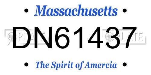 DN61437 Massachusetts License Plate