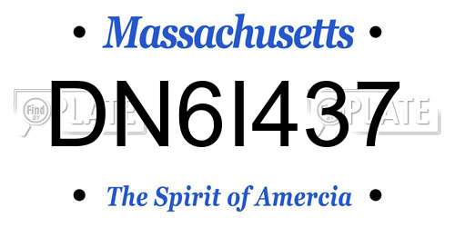 DN6I437 Massachusetts License Plate