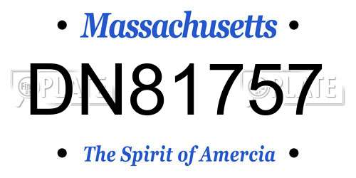 DN81757 Massachusetts License Plate