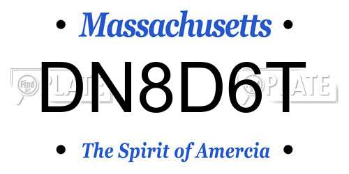 DN8D6T Massachusetts License Plate