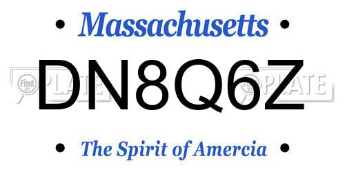 DN8Q6Z Massachusetts License Plate