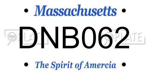 DNB062 Massachusetts License Plate