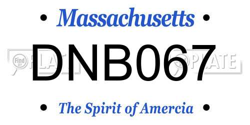 DNB067 Massachusetts License Plate