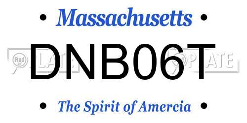 DNB06T Massachusetts License Plate