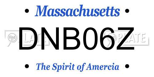 DNB06Z Massachusetts License Plate