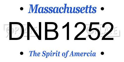 DNB1252 Massachusetts License Plate