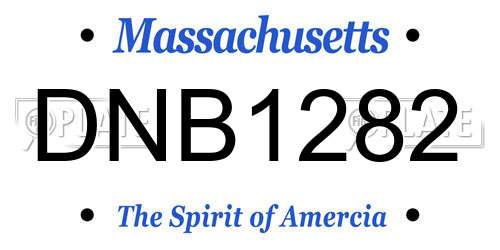DNB1282 Massachusetts License Plate