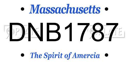 DNB1787 Massachusetts License Plate
