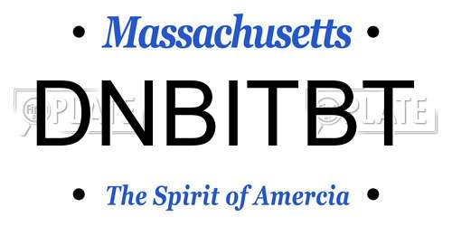 DNBITBT Massachusetts License Plate