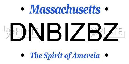 DNBIZBZ Massachusetts License Plate