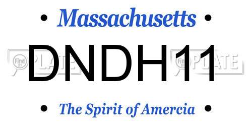 DNDH11 Massachusetts License Plate
