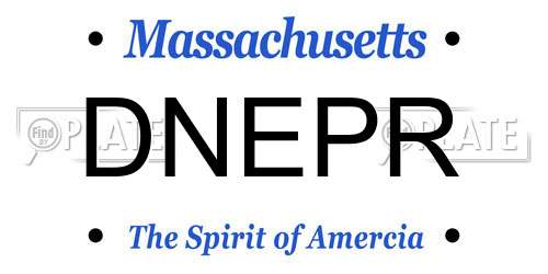 DNEPR Massachusetts License Plate