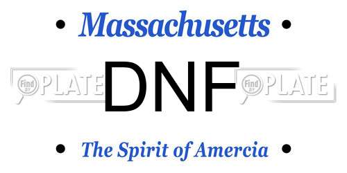 DNF Massachusetts License Plate