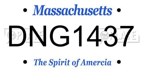 DNG1437 Massachusetts License Plate