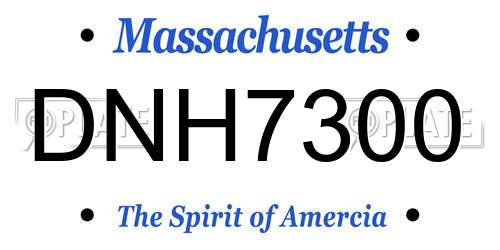 DNH7300 Massachusetts License Plate