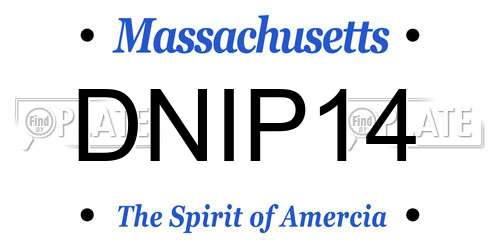 DNIP14 Massachusetts License Plate