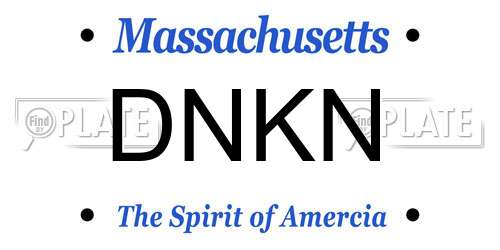 DNKN Massachusetts License Plate