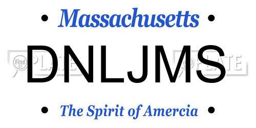 DNLJMS Massachusetts License Plate