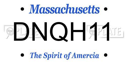DNQH11 Massachusetts License Plate