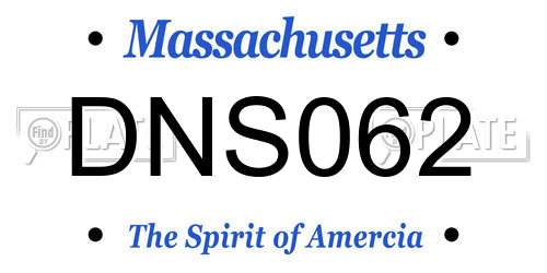 DNS062 Massachusetts License Plate